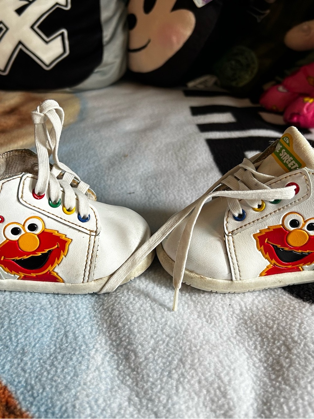 Sesame Street White Sneakers with Elmo Graphics